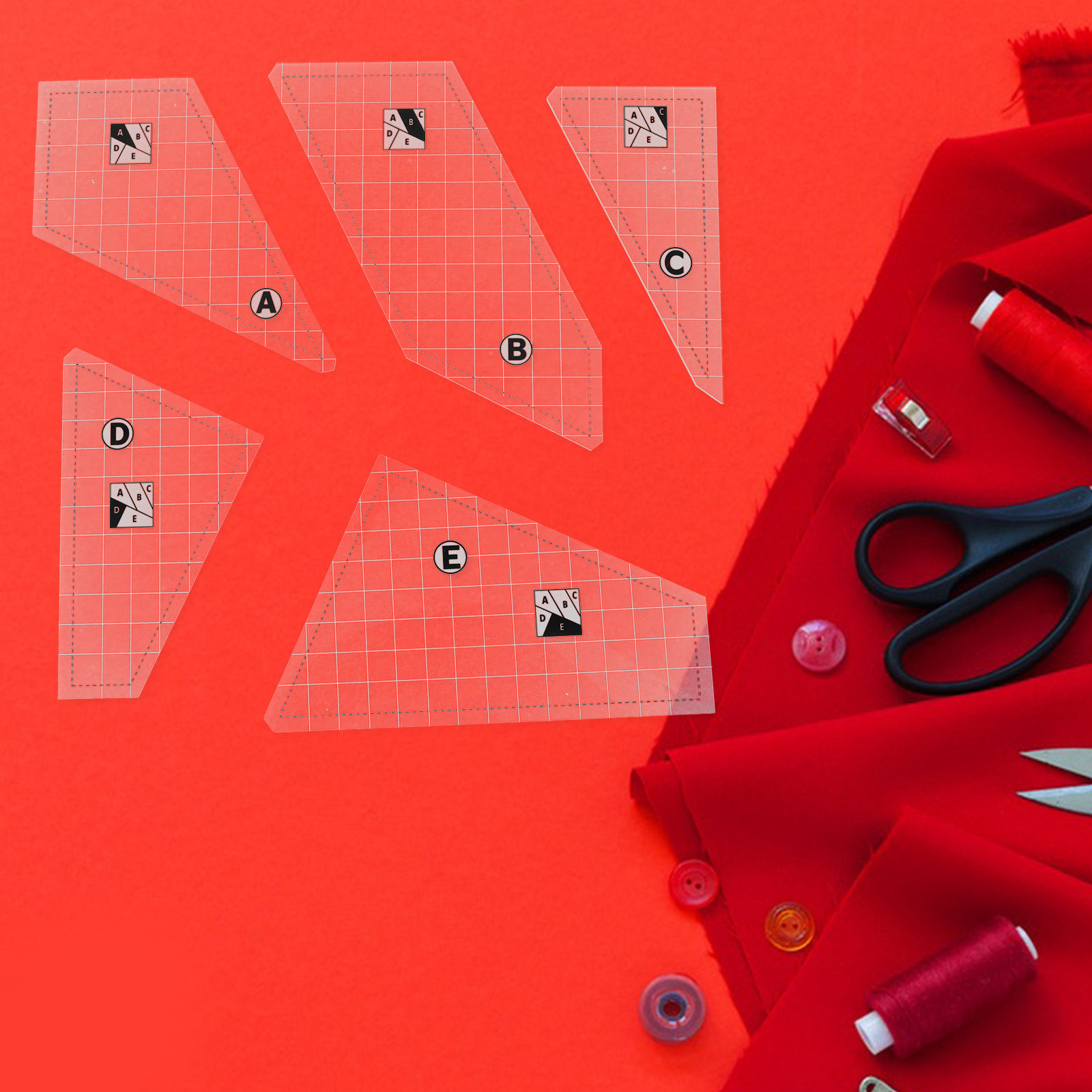 Conjunto de 5 peças de moldes  - Sewing Gauge Ruler avaliação e preço