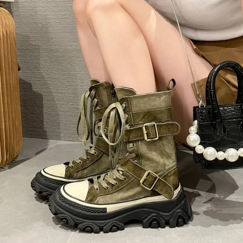 Botas femininas de plataforma  - Sewing Latex avaliação e preço